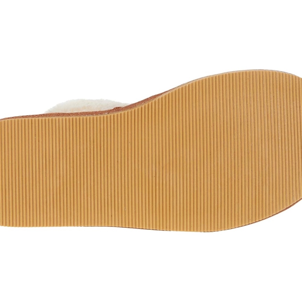 New Soludos Wink Cozy Slippers Genuine Tan Suede Leather Faux Fur Comfort NIB - Picture 5 of 8